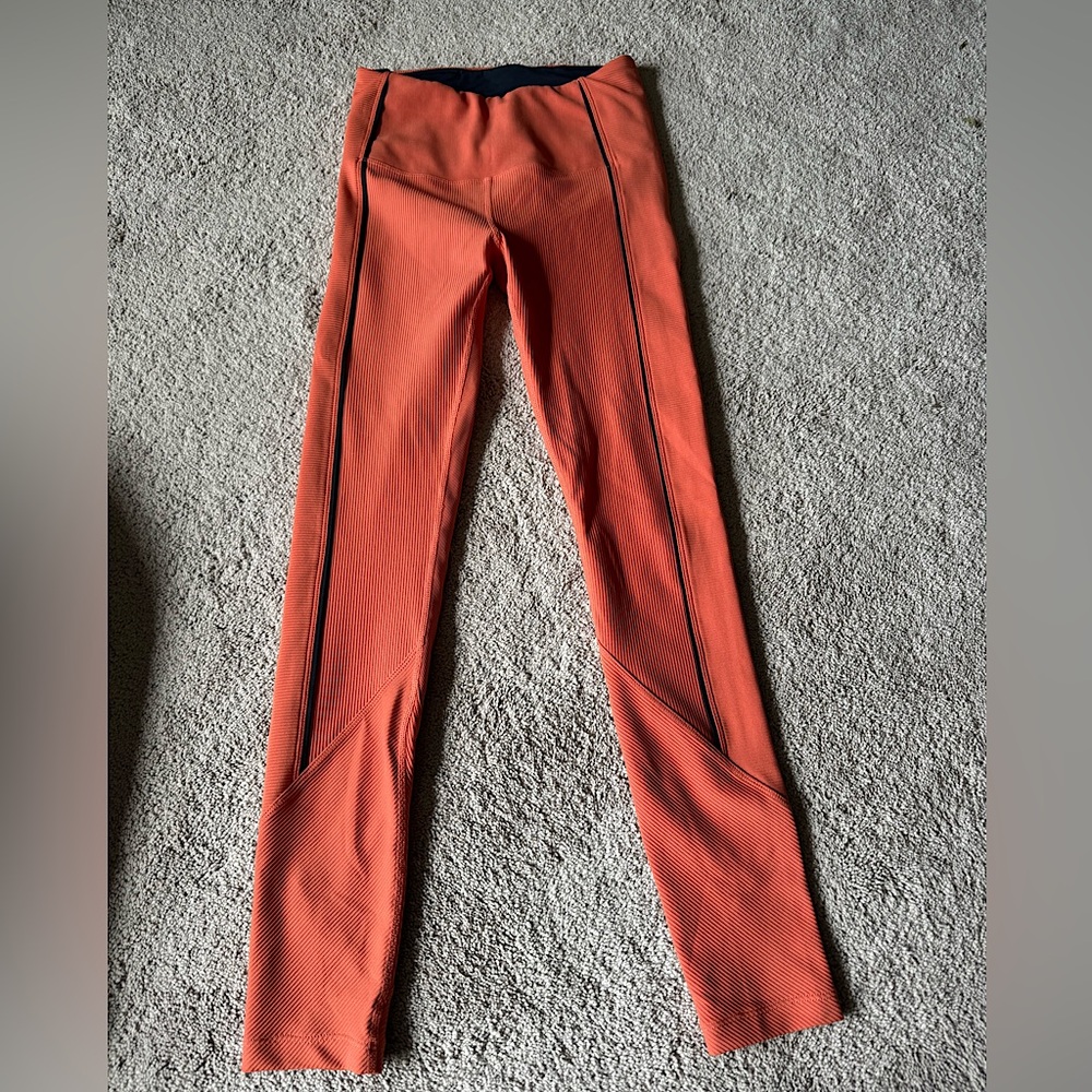 ZYIA Orange Leggings with Black Accents